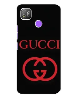Чехол для TECNO POP 4 с картинкой «Gucci — красный логотип»