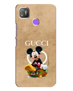 Чехол для TECNO POP 4 с картинкой «Микки Маус Gucci — крафт»