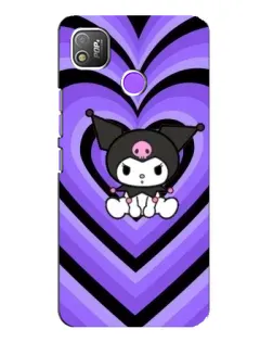 Чехол для TECNO POP 4 с картинкой «Kuromi и фиолетовые сердца»