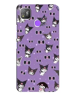 Чехол для TECNO POP 4 с картинкой «Kuromi — паттерн»