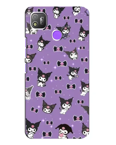 Чехол для TECNO POP 4 с картинкой «Kuromi — паттерн»