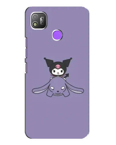 Чехол для TECNO POP 4 с картинкой «Kuromi на лиловом фоне»