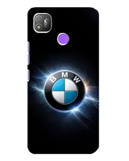 Чехол для TECNO POP 4 с картинкой «BMW — неоновое сияние»