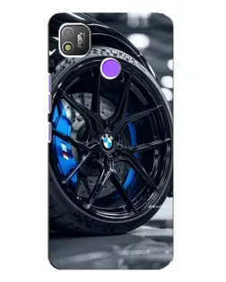 Чехол для TECNO POP 4 с картинкой «Колесо BMW вблизи»
