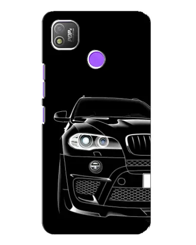 Чехол для TECNO POP 4 с картинкой «Темный силуэт BMW»