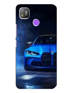 Чехол для TECNO POP 4 с картинкой «Голубая BMW M4»