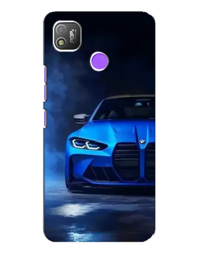 Чехол для TECNO POP 4 с картинкой «Голубая BMW M4»