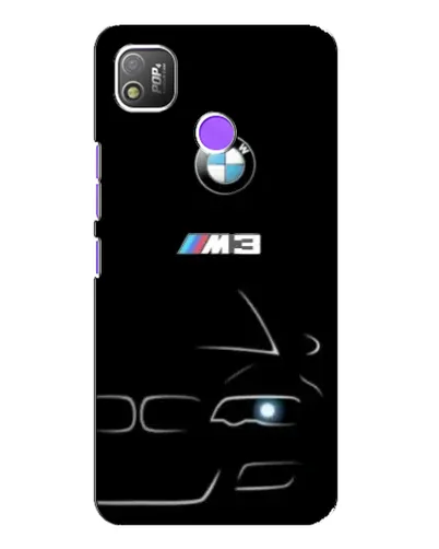 Чехол для TECNO POP 4 с картинкой «Минималистичный принт BMW M3»