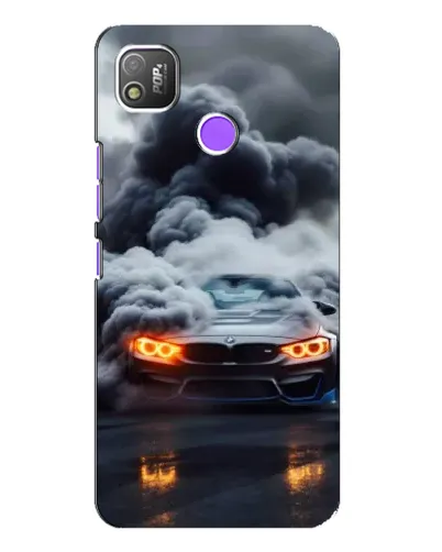 Чехол для TECNO POP 4 с картинкой «BMW в дыму»