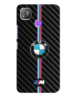 Чехол для TECNO POP 4 с картинкой «Эмблема BMW и карбон»