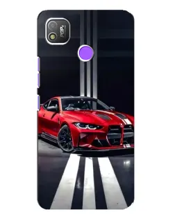 Чехол для TECNO POP 4 с картинкой «Красная BMW на дороге»