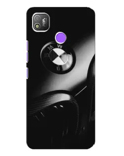 Чехол для TECNO POP 4 с картинкой «Эмблема BMW — макро»