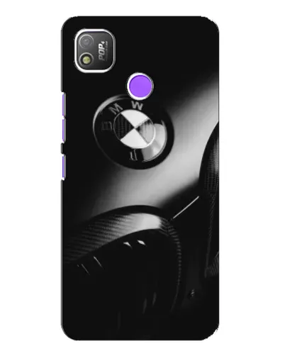 Чехол для TECNO POP 4 с картинкой «Эмблема BMW — макро»