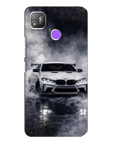 Чехол для TECNO POP 4 с картинкой «BMW сквозь туман»