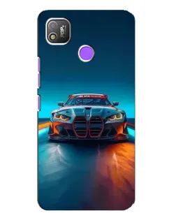Чехол для TECNO POP 4 с картинкой «BMW — огни неона»