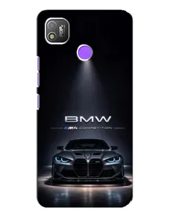 Чехол для TECNO POP 4 с картинкой «BMW сквозь ночной город»