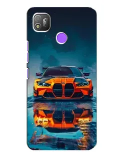 Чехол для TECNO POP 4 с картинкой «BMW — золотая эмблема»