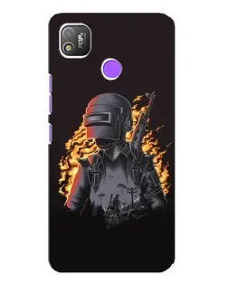 Чехол для TECNO POP 4 с картинкой «PUBG — огненный силуэт»