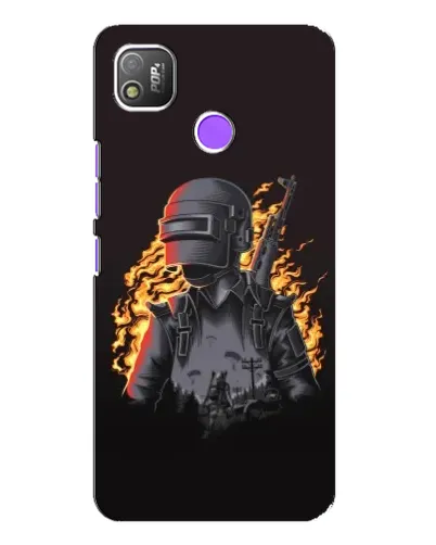 Чехол для TECNO POP 4 с картинкой «PUBG — огненный силуэт» Чехол для TECNO POP 4 с картинкой «PUBG — огненный силуэт»