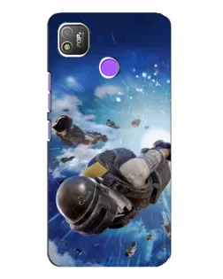Чехол для TECNO POP 4 с картинкой «Десант PUBG — прыжок»