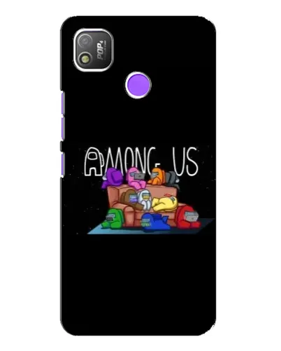 Чехол для TECNO POP 4 с картинкой «Логотип Among Us»