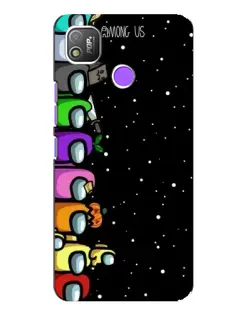 Чехол для TECNO POP 4 с картинкой «Команда Among Us»