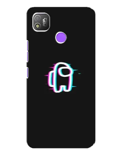 Чехол для TECNO POP 4 с картинкой «Among Us неон»