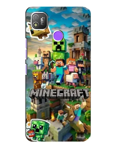 Чехол для TECNO POP 4 с картинкой «Замок Minecraft»