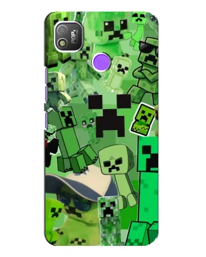 Чехол для TECNO POP 4 с картинкой «Криперы Minecraft»