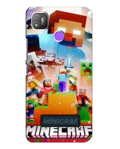 Чехол для TECNO POP 4 с картинкой «Minecraft герои игры»