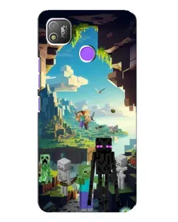Чехол для TECNO POP 4 с картинкой «Эндермен в лесу»