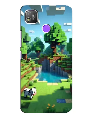 Чехол для TECNO POP 4 с картинкой «Minecraft летний день»