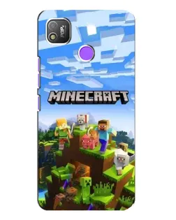 Чехол для TECNO POP 4 с картинкой «Minecraft классический мир»