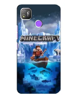Чехол для TECNO POP 4 с картинкой «Minecraft ледяной мир»