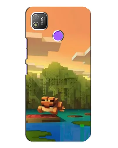Чехол для TECNO POP 4 с картинкой «Майнкрафт закат солнца»