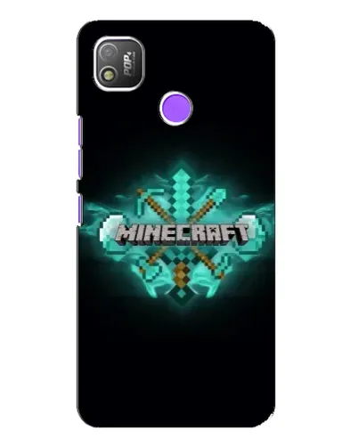 Чехол для TECNO POP 4 с картинкой «Minecraft Diamond лого»