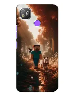 Чехол для TECNO POP 4 с картинкой «Стив в лесу»