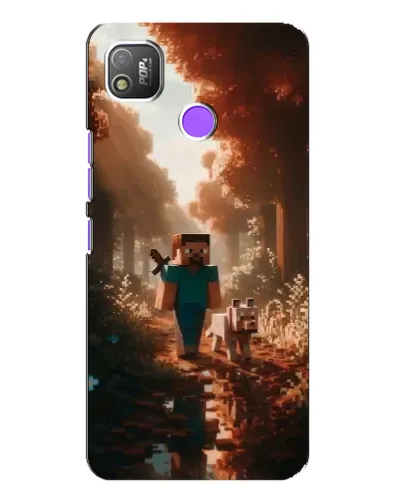 Чехол для TECNO POP 4 с картинкой «Стив в лесу»