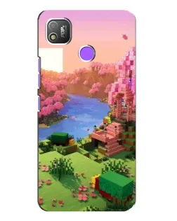Чехол для TECNO POP 4 с картинкой «Розовое дерево Minecraft»