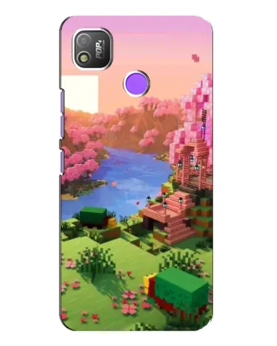 Чехол для TECNO POP 4 с картинкой «Розовое дерево Minecraft»