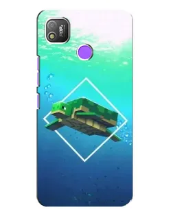 Чехол для TECNO POP 4 с картинкой «Черепаха Minecraft»