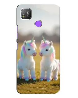 Чехол для TECNO POP 4 с картинкой «Пара единорогов»
