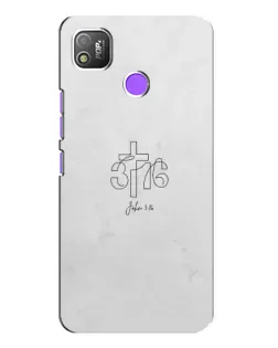 Чехол для TECNO POP 4 с картинкой «Иоанна 3:16 Крест»