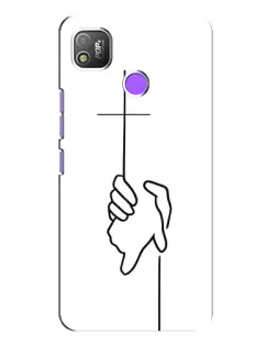 Чехол для TECNO POP 4 с картинкой «Рука держит»