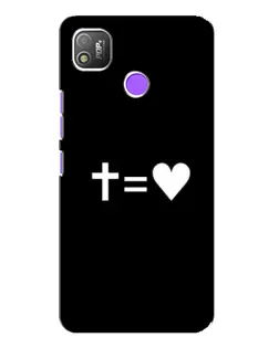 Чехол для TECNO POP 4 с картинкой «Крест и Сердце»
