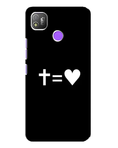 Чехол для TECNO POP 4 с картинкой «Крест и Сердце»