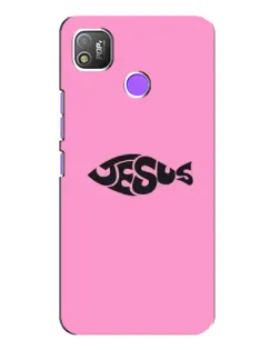Чехол для TECNO POP 4 с картинкой «Розовый символ  Jesus»