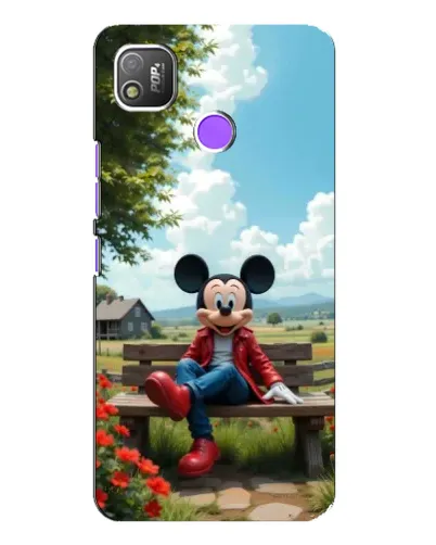 Чехол для TECNO POP 4 с картинкой «Микки на скамейке»
