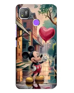 Чехол для TECNO POP 4 с картинкой «Микки и шарик-сердце»