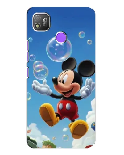 Чехол для TECNO POP 4 с картинкой «Mickey и мыльные пузыри»
